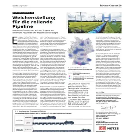 Artikel Handelsblatt Weichenstellung für die rollende Pipeline